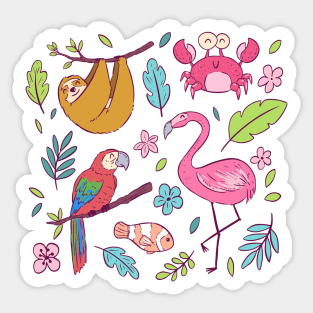 Tropical Animal Hand Drawn Sticker